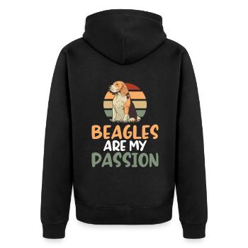 Beagle Gift Beagle Owner - Unisex Premium Organic Zip Hoodie - black - Back - Nico (187cm)