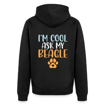 Beagle Gift Beagle Owner - Unisex Premium Organic Zip Hoodie - black - Back - Nico (187cm)