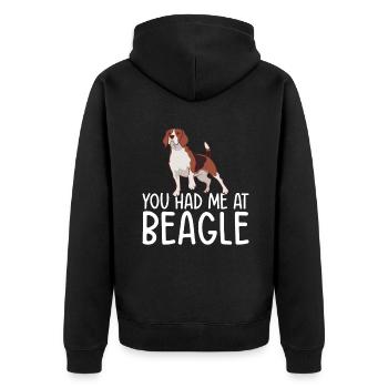 Beagle Geschenk Beagle Besitzer - Unisex Premium Bio Zip Hoodie - Schwarz - Hinten - Nico (187cm)