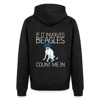 Beagle Gift Beagle Owner - Unisex Premium Organic Zip Hoodie - black - Back - Nico (187cm)