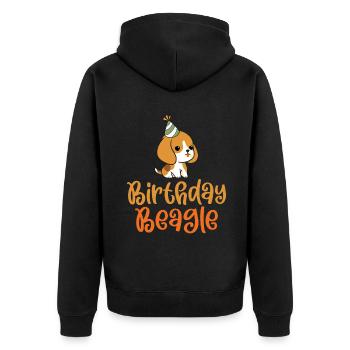 Beagle Gift Beagle Owner - Unisex Premium Organic Zip Hoodie - black - Back - Nico (187cm)