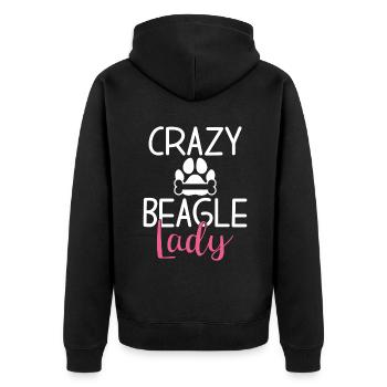 Beagle Geschenk Beagle Besitzer - Unisex Premium Bio Zip Hoodie - Schwarz - Hinten - Nico (187cm)