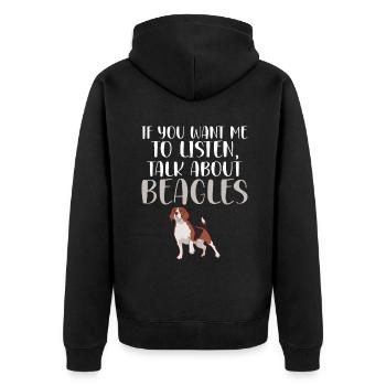 Beagle Gift Beagle Owner - Unisex Premium Organic Zip Hoodie - black - Back - Nico (187cm)