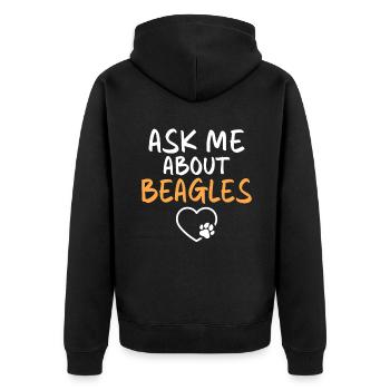 Beagle Gift Beagle Owner - Unisex Premium Organic Zip Hoodie - black - Back - Nico (187cm)