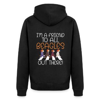 Beagle Gift Beagle Owner - Unisex Premium Organic Zip Hoodie - black - Back - Nico (187cm)