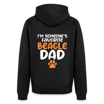 Beagle Geschenk Beagle Besitzer - Unisex Premium Bio Zip Hoodie - Schwarz - Hinten - Nico (187cm)