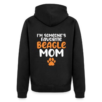Beagle Gift Beagle Owner - Unisex Premium Organic Zip Hoodie - black - Back - Nico (187cm)