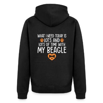 Beagle Gift Beagle Owner - Unisex Premium Organic Zip Hoodie - black - Back - Nico (187cm)