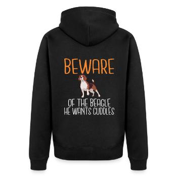 Beagle Gift Beagle Owner - Unisex Premium Organic Zip Hoodie - black - Back - Nico (187cm)