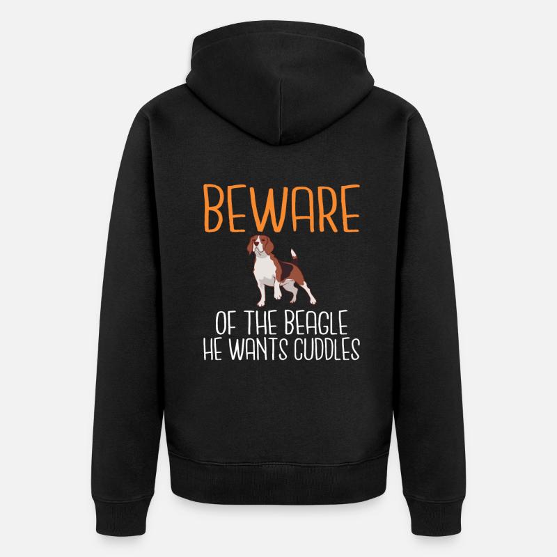 Beagle Geschenk Beagle Besitzer - Unisex Premium Bio Zip Hoodie - Schwarz