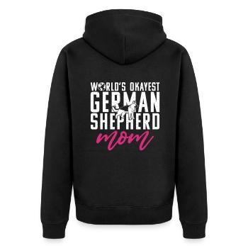 German Shepherd Gifts - Unisex Premium Organic Zip Hoodie - black - Back - Nico (187cm)