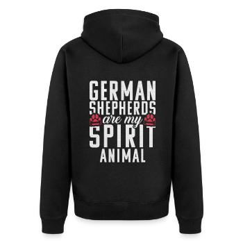 Cadeaux de berger allemand - Veste à capuche bio Premium Unisexe - noir - Dos - Nico (187cm)