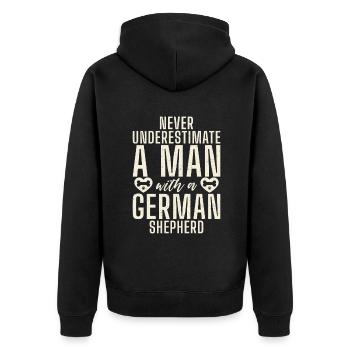 German Shepherd Gifts - Unisex Premium Organic Zip Hoodie - black - Back - Nico (187cm)