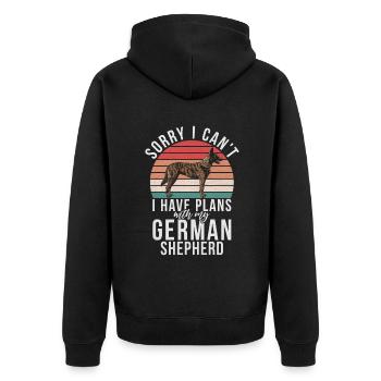 German Shepherd Gifts - Unisex Premium Organic Zip Hoodie - black - Back - Nico (187cm)