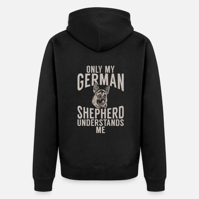 Deutscher Schäferhund Geschenke - Unisex Premium Bio Zip Hoodie - Schwarz