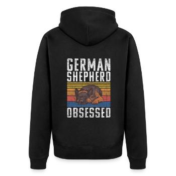 Cadeaux de berger allemand - Veste à capuche bio Premium Unisexe - noir - Dos - Nico (187cm)