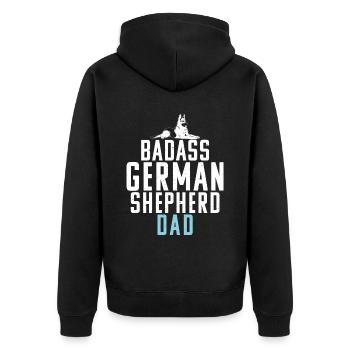 Cadeaux de berger allemand - Veste à capuche bio Premium Unisexe - noir - Dos - Nico (187cm)