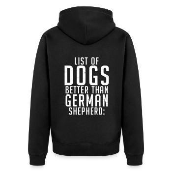 Cadeaux de berger allemand - Veste à capuche bio Premium Unisexe - noir - Dos - Nico (187cm)