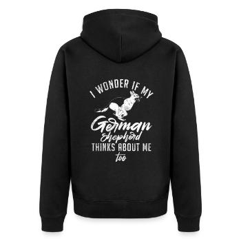 German Shepherd Gifts - Unisex Premium Organic Zip Hoodie - black - Back - Nico (187cm)