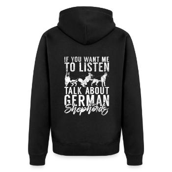 German Shepherd Gifts - Unisex Premium Organic Zip Hoodie - black - Back - Nico (187cm)
