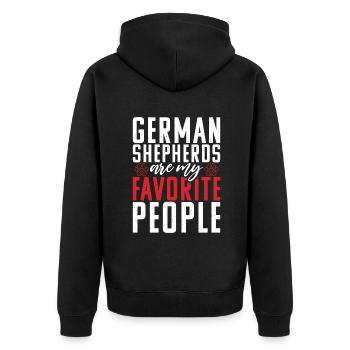 Deutscher Schäferhund Geschenke - Unisex Premium Bio Zip Hoodie - Schwarz - Hinten - Nico (187cm)