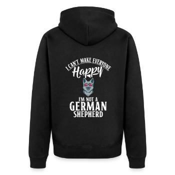 Deutscher Schäferhund Geschenke - Unisex Premium Bio Zip Hoodie - Schwarz - Hinten - Nico (187cm)