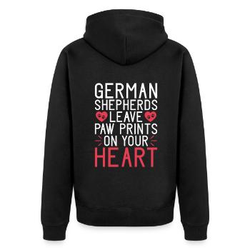 Deutscher Schäferhund Geschenke - Unisex Premium Bio Zip Hoodie - Schwarz - Hinten - Nico (187cm)
