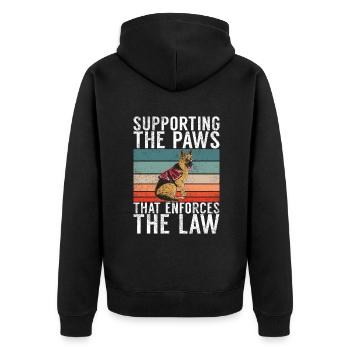 Deutscher Schäferhund Geschenke - Unisex Premium Bio Zip Hoodie - Schwarz - Hinten - Nico (187cm)