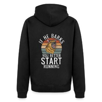 German Shepherd Gifts - Unisex Premium Organic Zip Hoodie - black - Back - Nico (187cm)