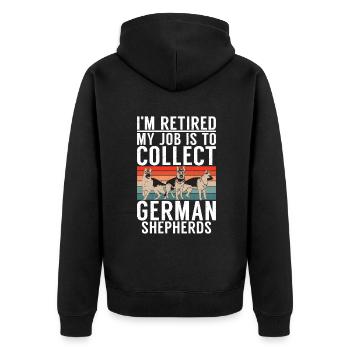 German Shepherd Gifts - Unisex Premium Organic Zip Hoodie - black - Back - Nico (187cm)