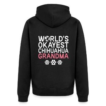 Chihuahua Geschenke Chihuahua Besitzer - Unisex Premium Bio Zip Hoodie - Schwarz - Hinten - Nico (187cm)