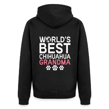 Chihuahua Cadeaux Chihuahua Propriétaire - Veste à capuche bio Premium Unisexe - noir - Dos - Nico (187cm)
