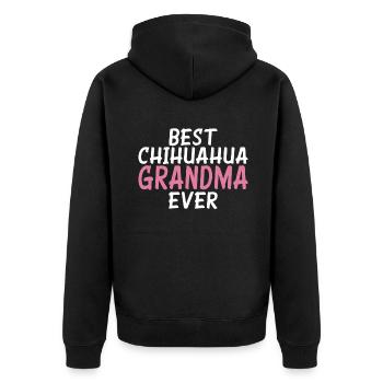 Chihuahua Cadeaux Chihuahua Propriétaire - Veste à capuche bio Premium Unisexe - noir - Dos - Nico (187cm)