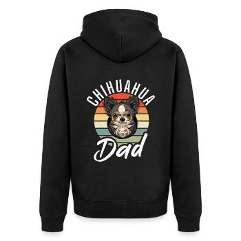 Chihuahua Cadeaux Chihuahua Propriétaire - Veste à capuche bio Premium Unisexe - noir - Dos - Nico (187cm)