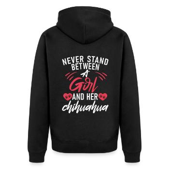 Chihuahua Cadeaux Chihuahua Propriétaire - Veste à capuche bio Premium Unisexe - noir - Dos - Nico (187cm)