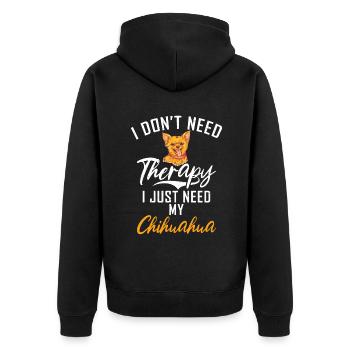 Chihuahua Cadeaux Chihuahua Propriétaire - Veste à capuche bio Premium Unisexe - noir - Dos - Nico (187cm)