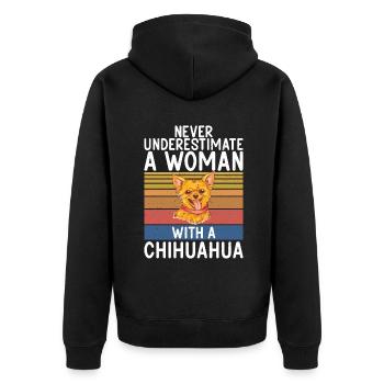 Chihuahua Cadeaux Chihuahua Propriétaire - Veste à capuche bio Premium Unisexe - noir - Dos - Nico (187cm)