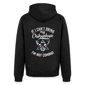 Chihuahua Cadeaux Chihuahua Propriétaire - Veste à capuche bio Premium Unisexe - noir - Dos - Nico (187cm)