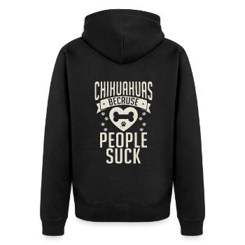 Chihuahua Cadeaux Chihuahua Propriétaire - Veste à capuche bio Premium Unisexe - noir - Dos - Nico (187cm)