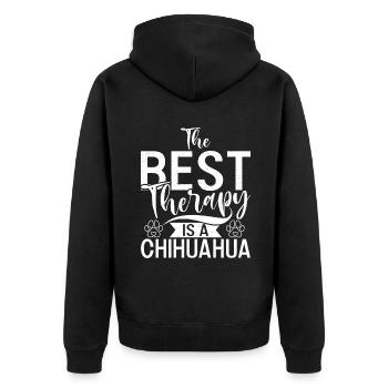 Chihuahua Cadeaux Chihuahua Propriétaire - Veste à capuche bio Premium Unisexe - noir - Dos - Nico (187cm)
