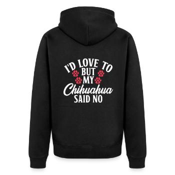 Chihuahua Cadeaux Chihuahua Propriétaire - Veste à capuche bio Premium Unisexe - noir - Dos - Nico (187cm)