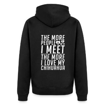 Chihuahua Cadeaux Chihuahua Propriétaire - Veste à capuche bio Premium Unisexe - noir - Dos - Nico (187cm)