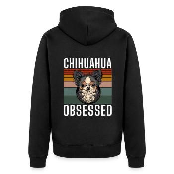 Chihuahua Cadeaux Chihuahua Propriétaire - Veste à capuche bio Premium Unisexe - noir - Dos - Nico (187cm)