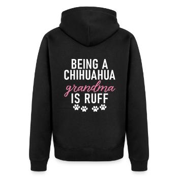 Chihuahua Cadeaux Chihuahua Propriétaire - Veste à capuche bio Premium Unisexe - noir - Dos - Nico (187cm)