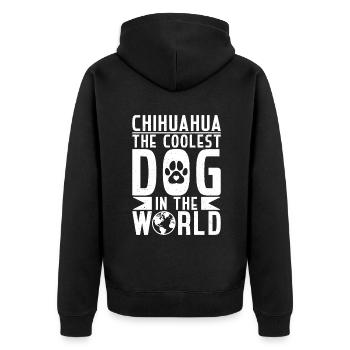 Chihuahua Cadeaux Chihuahua Propriétaire - Veste à capuche bio Premium Unisexe - noir - Dos - Nico (187cm)