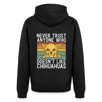 Chihuahua Cadeaux Chihuahua Propriétaire - Veste à capuche bio Premium Unisexe - noir - Dos - Nico (187cm)