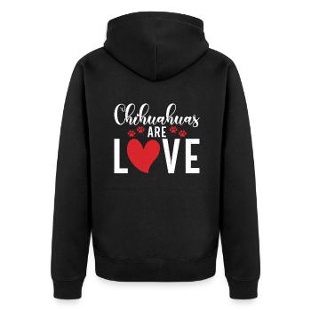 Chihuahua Cadeaux Chihuahua Propriétaire - Veste à capuche bio Premium Unisexe - noir - Dos - Nico (187cm)