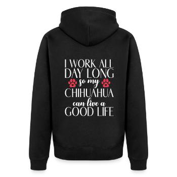 Chihuahua Cadeaux Chihuahua Propriétaire - Veste à capuche bio Premium Unisexe - noir - Dos - Nico (187cm)