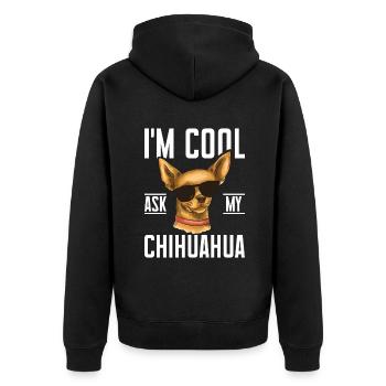 Chihuahua Cadeaux Chihuahua Propriétaire - Veste à capuche bio Premium Unisexe - noir - Dos - Nico (187cm)