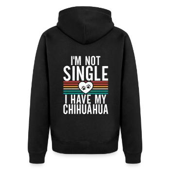 Chihuahua Cadeaux Chihuahua Propriétaire - Veste à capuche bio Premium Unisexe - noir - Dos - Nico (187cm)